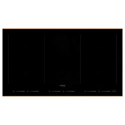 Smeg SIM693WLDR Dolce Stil Novo Induction Hob, Black/Copper